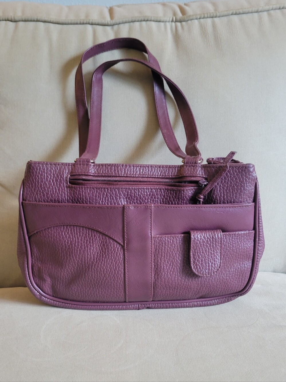 Purple Leather Handbag
